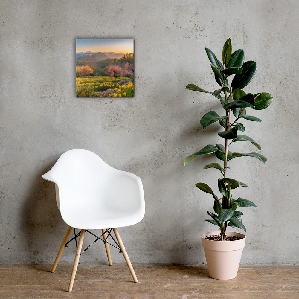 Mountain Meadow Morning Frameless Canvas Wall Art by Seraphim International