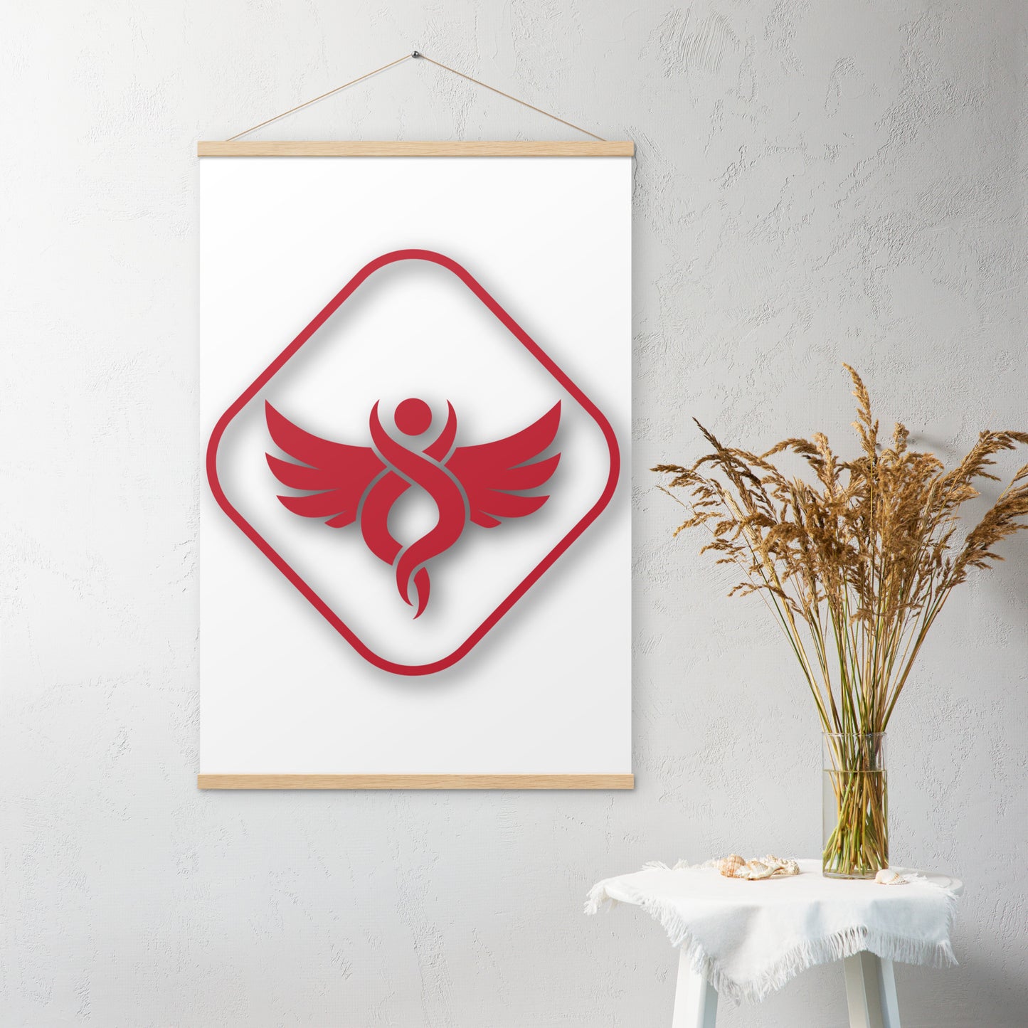 Iconic Angel Wooden-Framed Wall Hanging