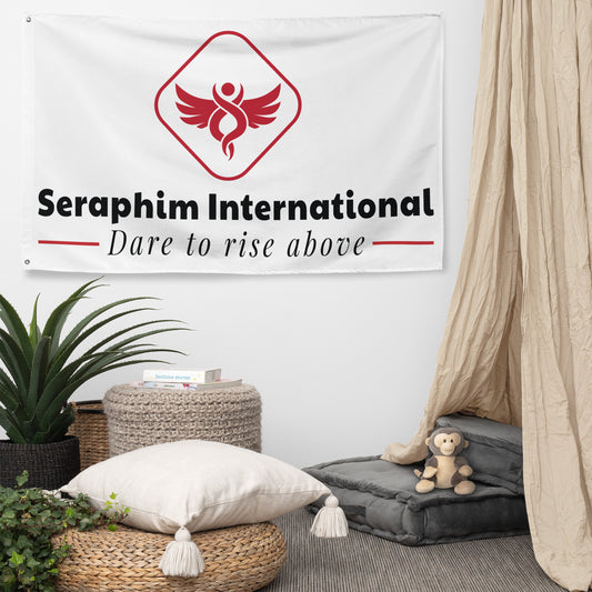 White Seraphin International angel logo Flag