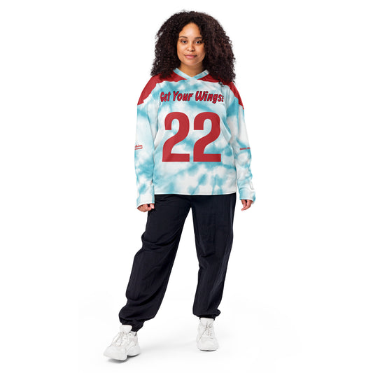 Get Your Wings, Blue Skies hockey fan jersey