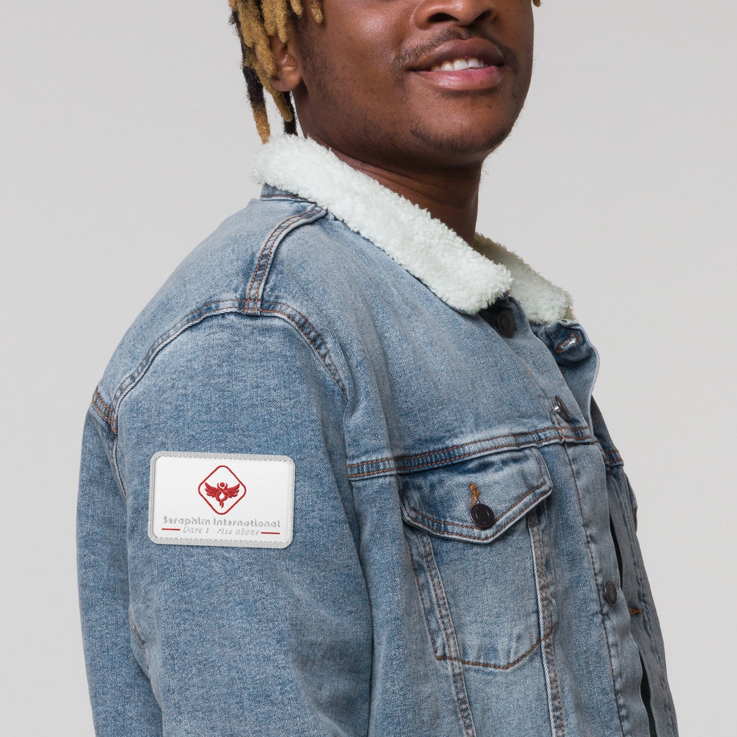 Seraphim International Angel Logo Patch -White on Black