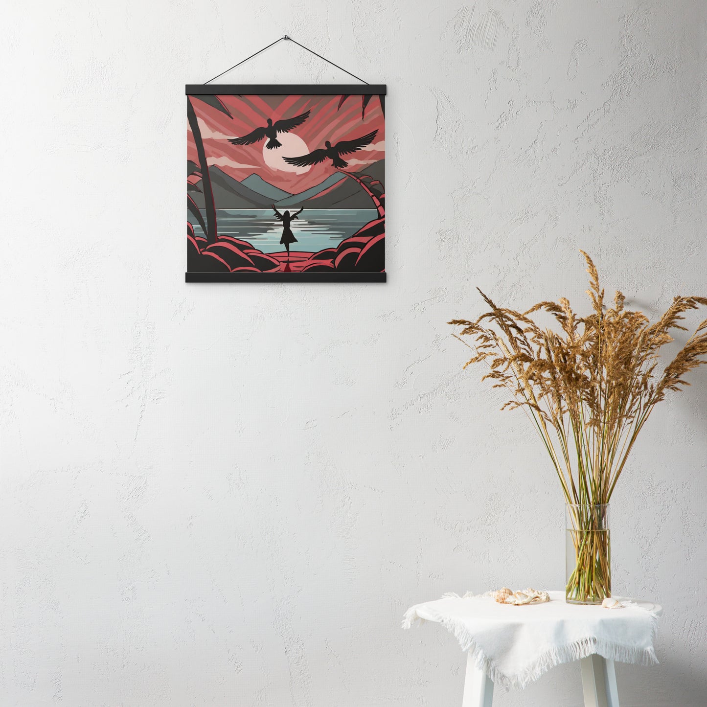 Angel Beach Wooden-Framed Wall Hanging by Seraphim International