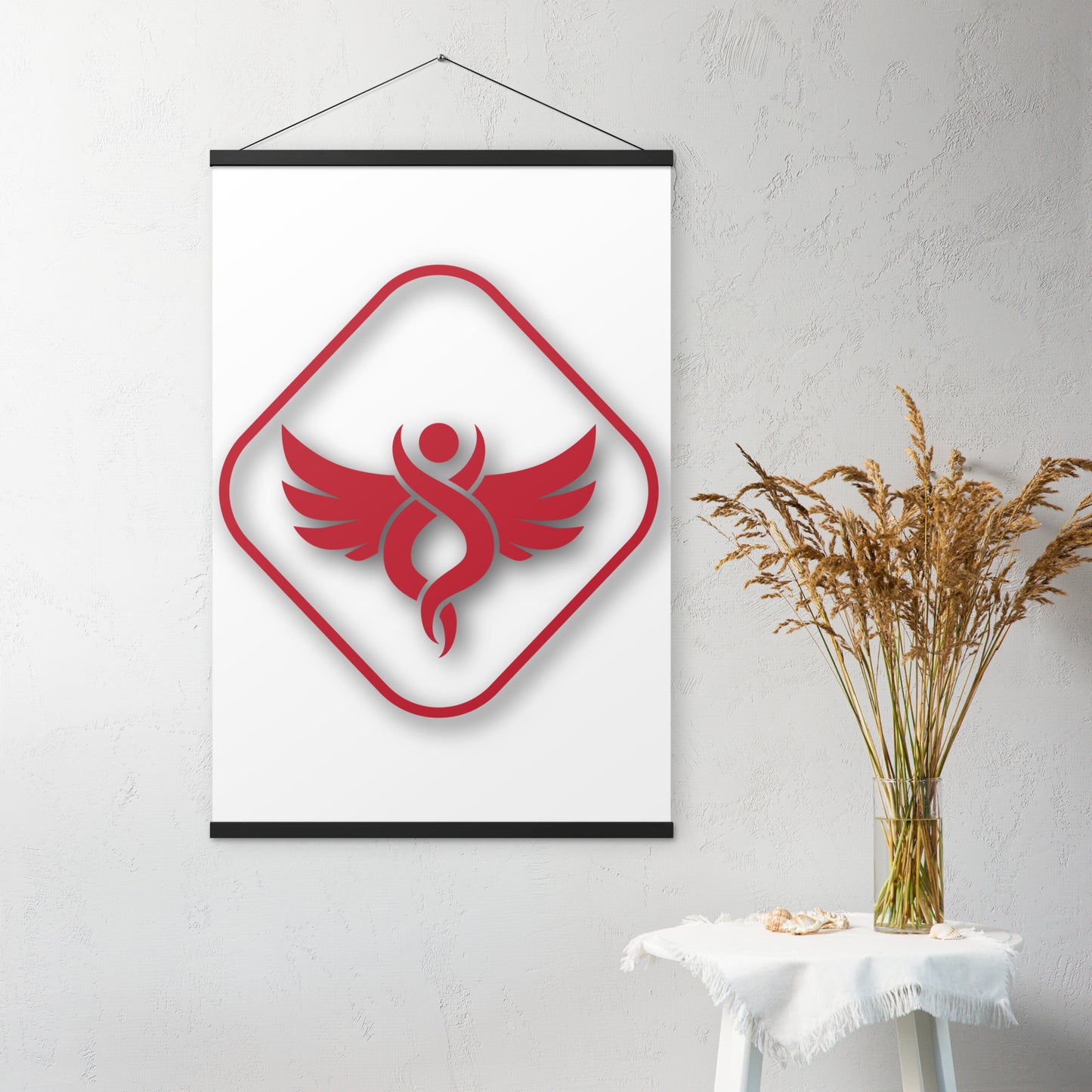 Iconic Angel Wooden-Framed Wall Hanging