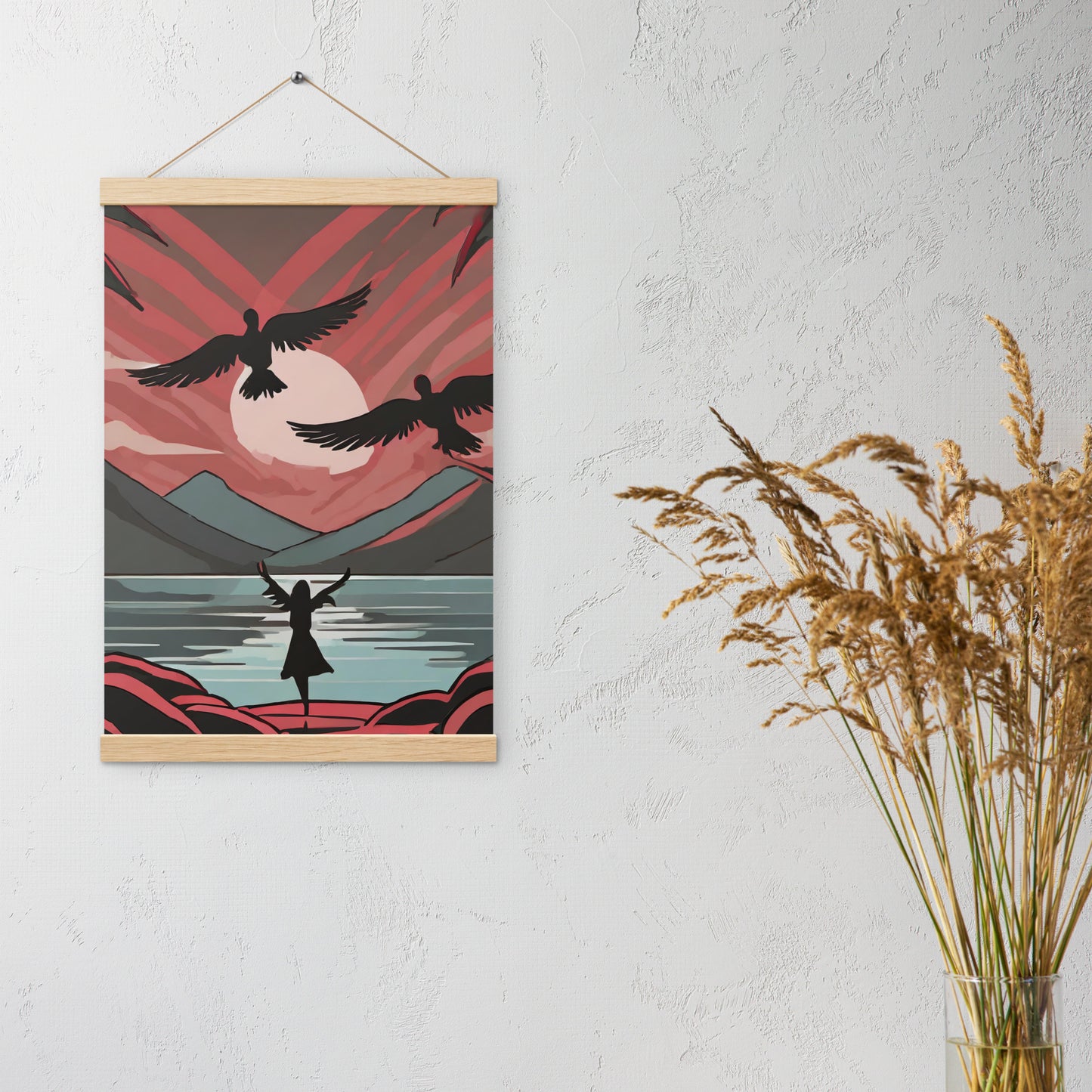 Angel Beach Wooden-Framed Wall Hanging by Seraphim International