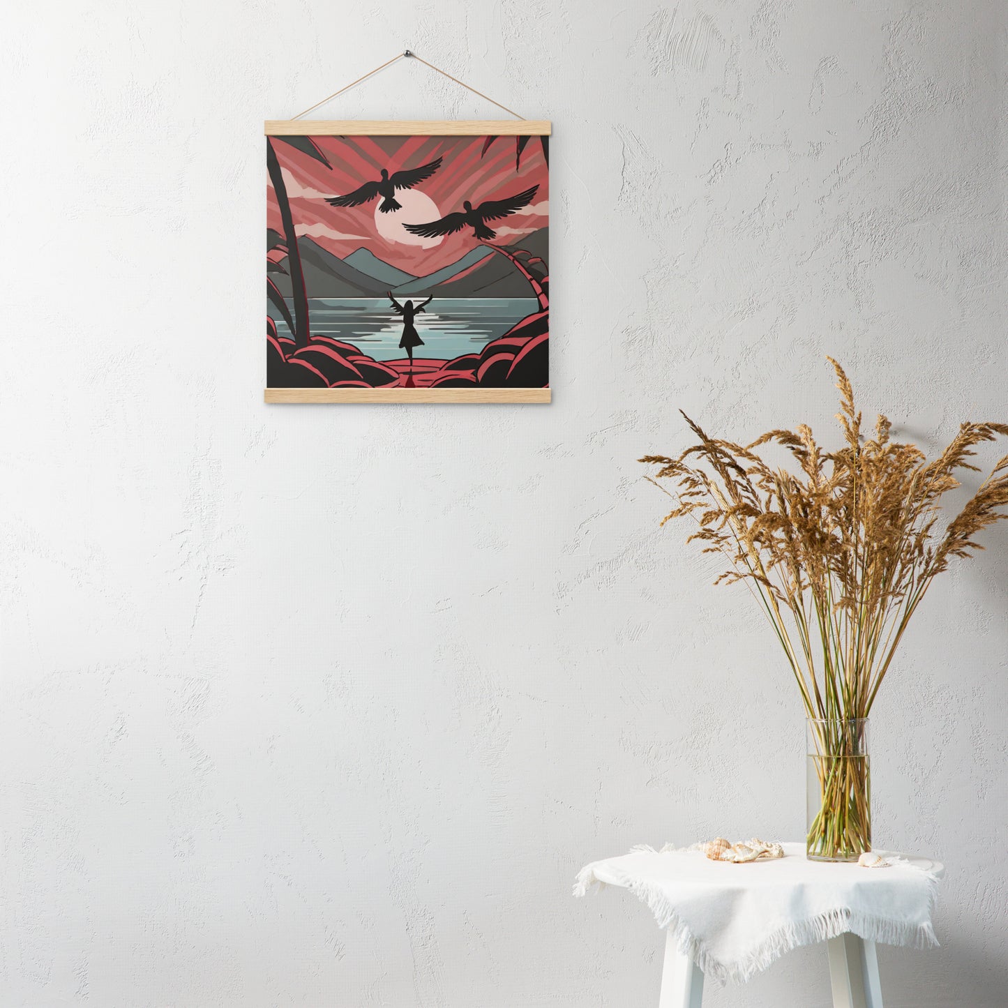 Angel Beach Wooden-Framed Wall Hanging by Seraphim International