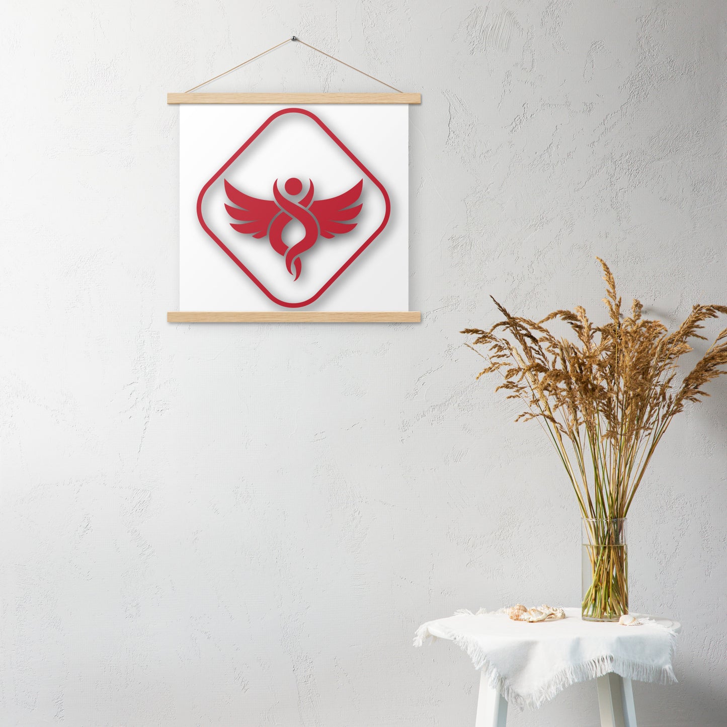 Iconic Angel Wooden-Framed Wall Hanging