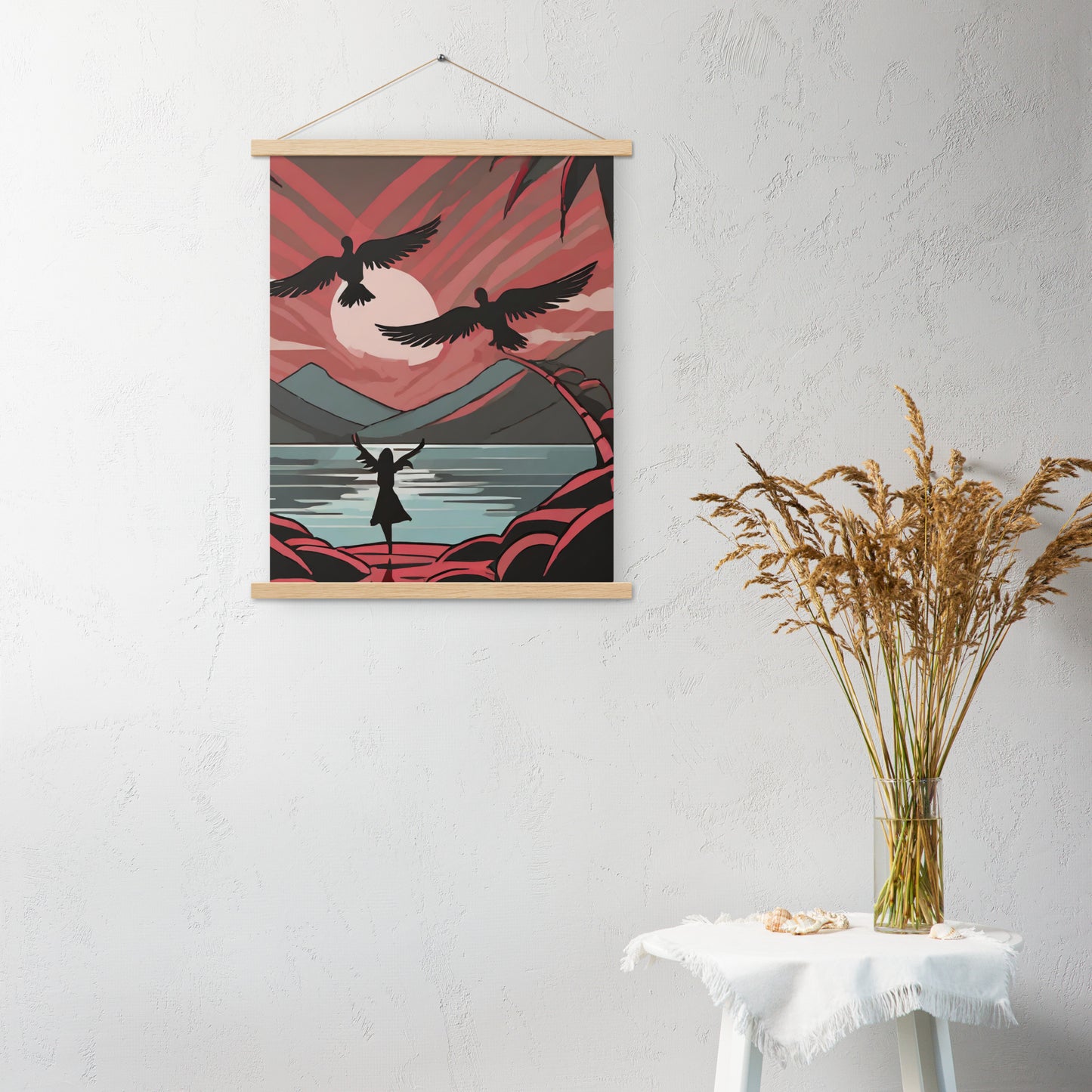 Angel Beach Wooden-Framed Wall Hanging by Seraphim International